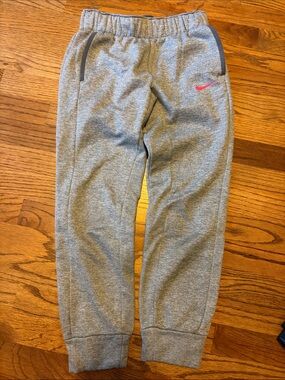 Nike girls Gray Joggers with Pink Swoosh